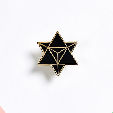 Gold Merkaba Star Enamel Pin, accessory, photo 2