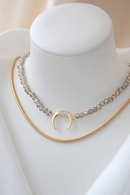 Austrian Crystal Crescent Moon Choker