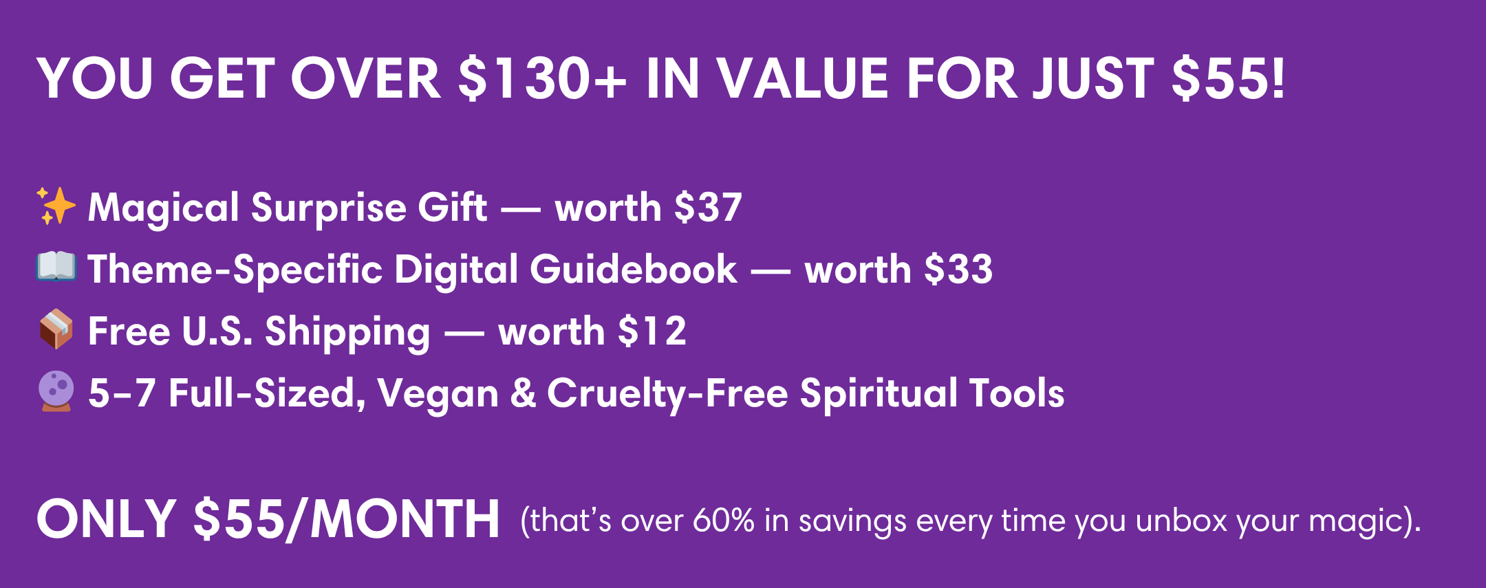 Purple Goddess Provisions Subscription box value Add
