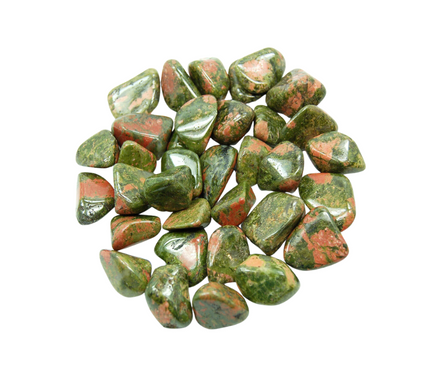 Set of 10 Tumbled Green Unakite, healing crystal, ethically sourced natural stone | Goddess Provisions