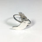 Hammered Silver Crescent Moon Ring