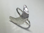 Hammered Silver Crescent Moon Ring