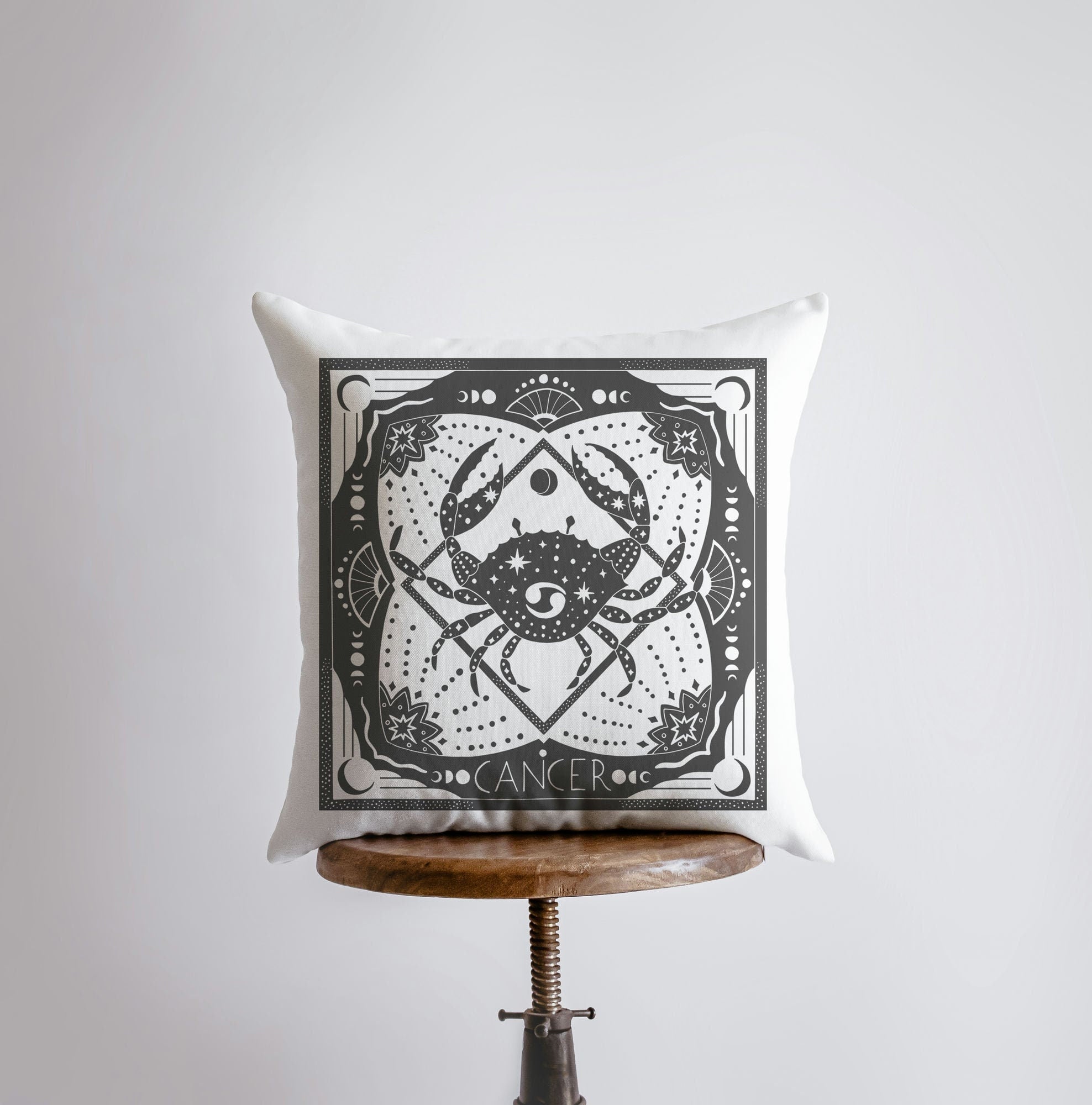 Cancer Block Print Pillow