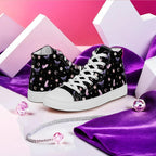 Woman's Hightop Sneakers - Black Crystal Moon Moth Hightop Sneakers