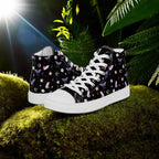 Woman's Hightop Sneakers - Black Crystal Moon Moth Hightop Sneakers