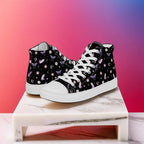Woman's Hightop Sneakers - Black Crystal Moon Moth Hightop Sneakers