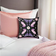 Purple Crystal Moth Vegan Suede Pillow