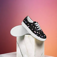 Black Crystal Moon Moth Lace-up Shoes