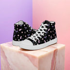 Woman's Hightop Sneakers - Black Crystal Moon Moth Hightop Sneakers