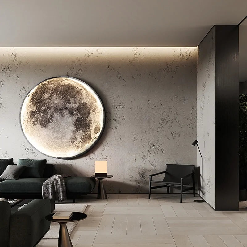 Full Moon LED Wall Light Cool White No Remote 9.5 24cm Diameter