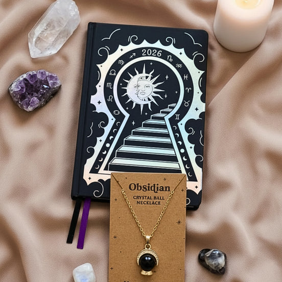Protection & Clarity Bundle - 2026 Moon Planner and free obsidian necklace