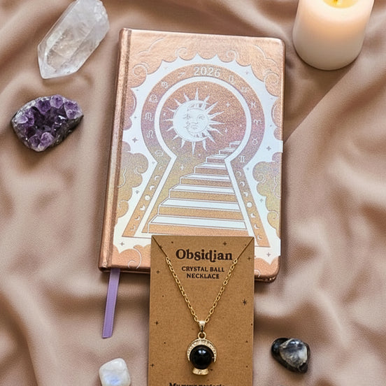Protection & Clarity Bundle - 2026 Moon Planner and free obsidian necklace