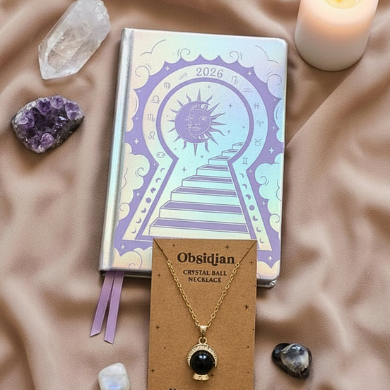 Protection & Clarity Bundle - 2026 Moon Planner and free obsidian necklace