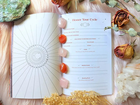 Open Sacred Cycles Journal for tracking menstrual cycles in an article about cycle tracking