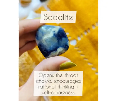 Polished sodalite crystal with deep blue and white hues for Mercury Retrograde article