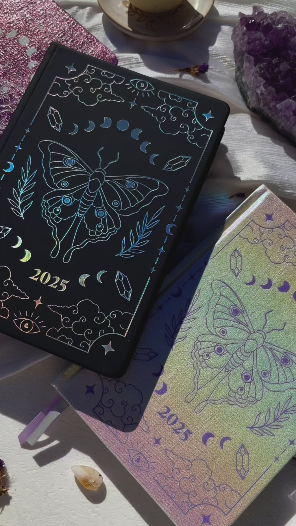 Attract Abundance 2025 bundle pack - Black Lunar Planner - Moon Planner