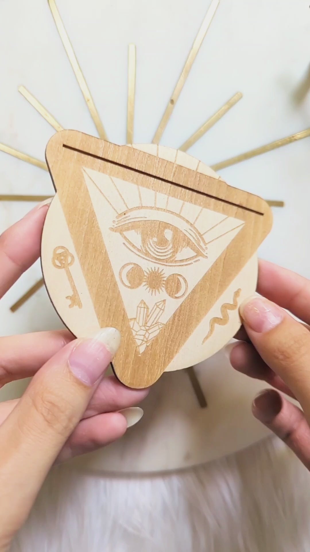 Third Eye Wooden Tarot Card Stand
