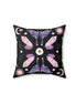 Purple Crystal Moth Vegan Suede Pillow