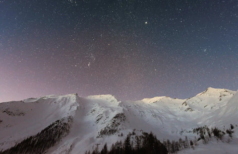 Snow-capped Mountains Under a Starry Sky for Solstice Ritual Inspiration