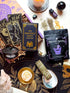 Veil Between Worlds subscription box displayed with spiritual items for ancestral rituals and remembrance.