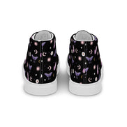 Woman's Hightop Sneakers - Black Crystal Moon Moth Hightop Sneakers