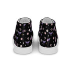 Woman's Hightop Sneakers - Black Crystal Moon Moth Hightop Sneakers