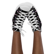 Woman's Hightop Sneakers - Black Crystal Moon Moth Hightop Sneakers