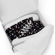 Woman's Hightop Sneakers - Black Crystal Moon Moth Hightop Sneakers