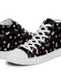 Woman's Hightop Sneakers - Black Crystal Moon Moth Hightop Sneakers