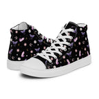 Woman's Hightop Sneakers - Black Crystal Moon Moth Hightop Sneakers