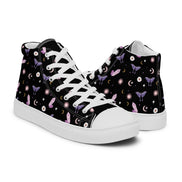 Woman's Hightop Sneakers - Black Crystal Moon Moth Hightop Sneakers