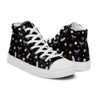 Woman's Hightop Sneakers - Black Crystal Moon Moth Hightop Sneakers