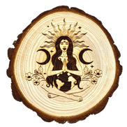 Mother Gaia Wooden Altar Tile – Earth Goddess Altar Decor | Exclusive Witch Ritual Tool for Spiritual Renewal | Goddess Provisions Design