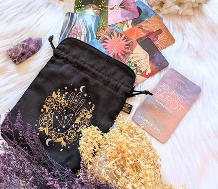 Crystal Infused Psychic Intentions Tarot Pouch, tarot and oracle accessory, photo 4