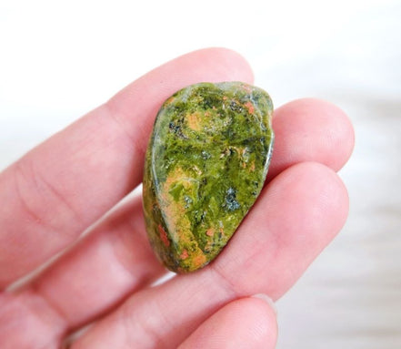Set of 10 Tumbled Green Unakite, healing crystal, photo 2