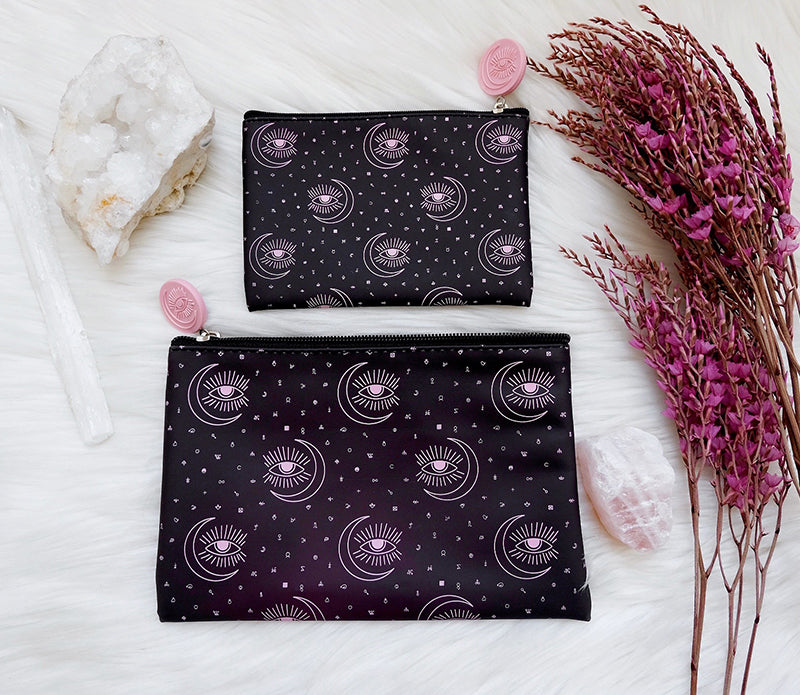2 Color Changing Pouch | Color Changing Purse | Make Up Bag | Coin holder with lighter and candle snuffer and crystals | Goddess Provisions