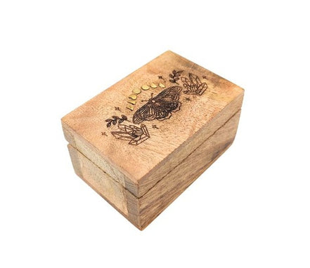 Fairy Fortune Mango Wood Box, with curated crystals, candles and ritual tools | Goddess Provisions