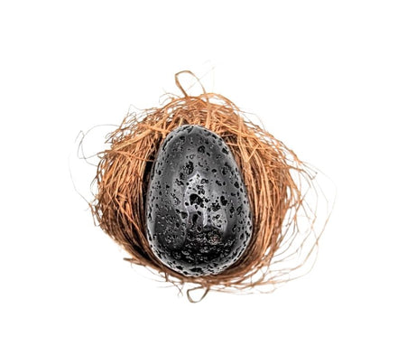 Black Lava Stone Thinking Egg, healing crystal, ethically sourced natural stone | Goddess Provisions