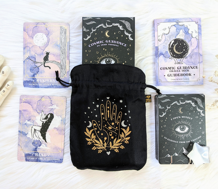 Crystal Infused Psychic Intentions Tarot Pouch, tarot and oracle accessory, photo 7