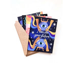 A set of Magical Memos Greeting Cards with celestial designs available at Goddess Provisions