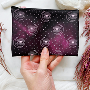Color Changing Pouch | Color Changing Purse | Make Up Bag | Coin holder with pink tag and someone holding it | Goddess Provisions Alchemy Visions Pouch available at  Goddess Provisions