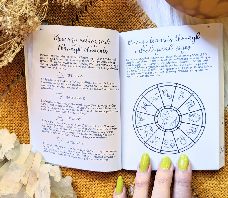 Mercury in Retrograde Journal page 39 woman's hand with yellow nails