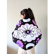 Mystic Moons Drape used as an altar cloth with lunar symbolism. Versatile Mystic Moons textile for altars, decor, or wearing. Available at Goddess Provisions.