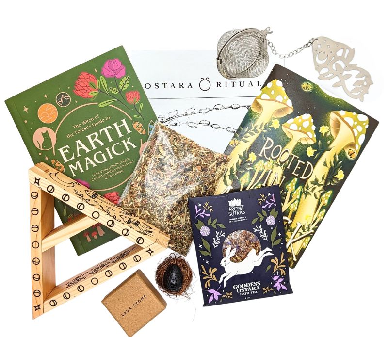Nature Magick Box Earth Magic book Goddess Ostara Lava Stone Ostara Booklet Ritual supplies