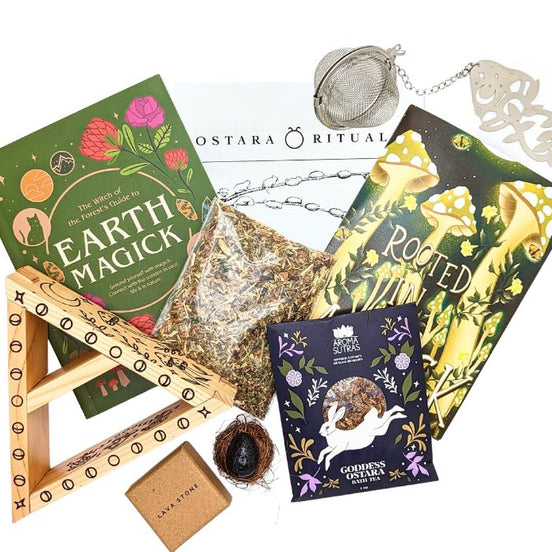 Nature Magick Box Earth Magic book Goddess Ostara Lava Stone Ostara Booklet Ritual supplies