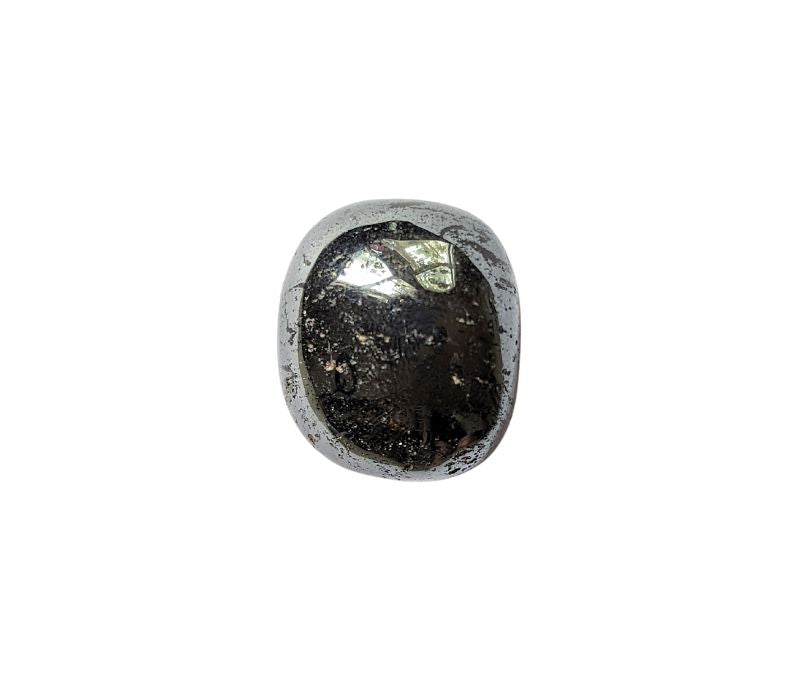 Ground your energy with Tumbled Hematite. This crystal connects to the root chakra, promoting balance and protection. Ideal for crystal healing and energetic stability. Available at Goddess Provisions.