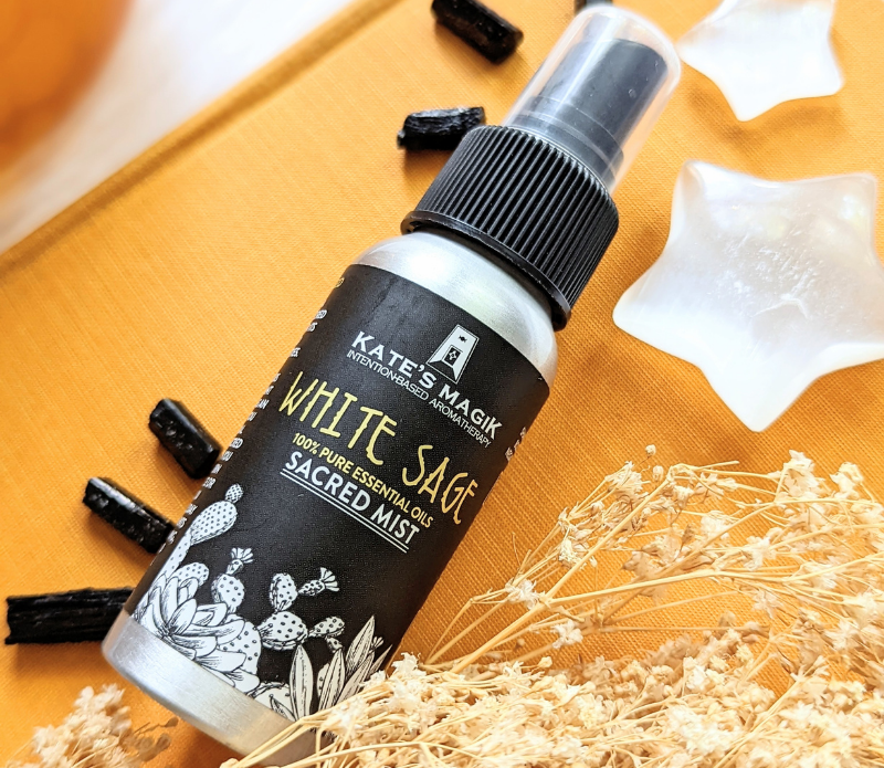 White Sage Sacred Mist by Kate's Magik - Goddess Provisions - Material Background