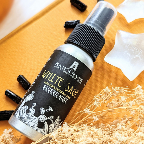 White Sage Sacred Mist by Kate's Magik - Goddess Provisions - Material Background