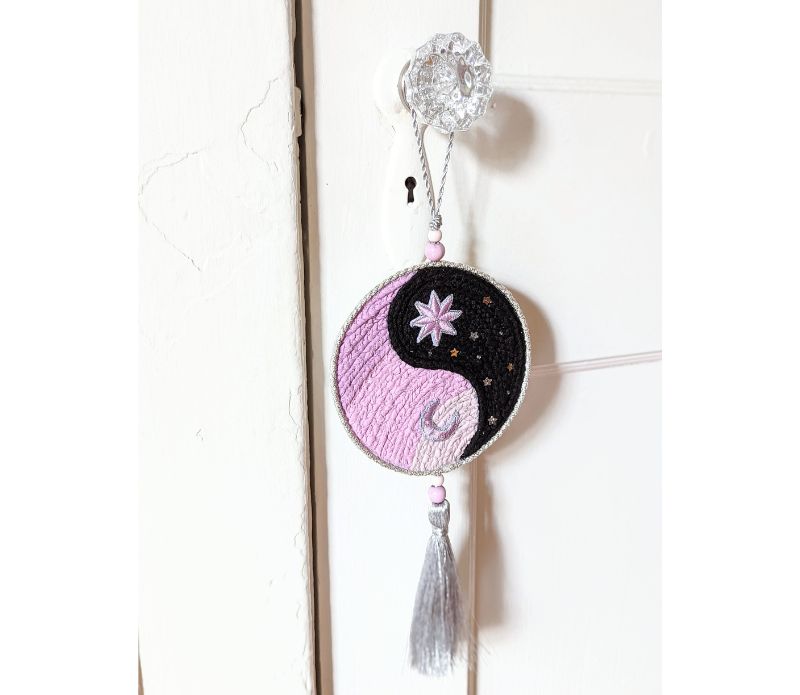The Yin Yang Decorative Hanger is perfect for bedroom doors, drawer handles, or as wall decor. Available at Goddess Provisions