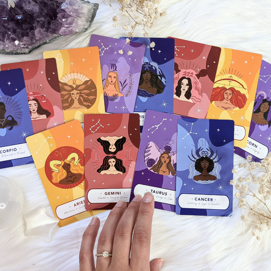 Zodiac Oracle Pack Tarot Trading Cards Goddess Provisions